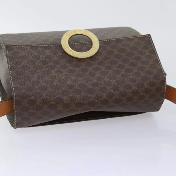 CELINE Macadam Canvas Shoulder Bag PVC Leather Brown Auth 89824 - Picture 7 of 16